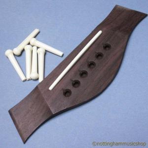 ROSEWOOD FOLK ACOUSTIC GUITAR BRIDGE AND PINS